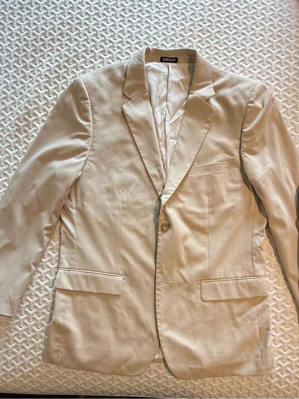 Men's Cream Single-Breasted Blazer